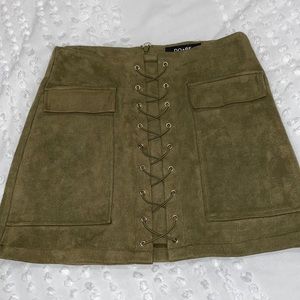 Green Suede skirt